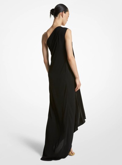 Crepe Jersey Toga Gown in BLACK | Michael Kors