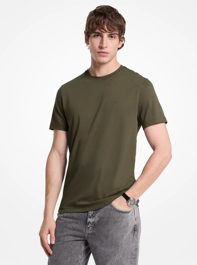 Cotton T-Shirt in IVY | Michael Kors