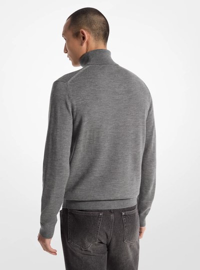 Merino Wool Turtleneck Sweater in ASH | Michael Kors