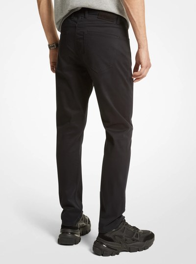 Brushed Stretch Denim Jeans in BLACK | Michael Kors