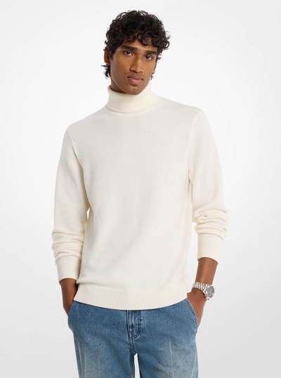 Merino Wool Turtleneck Sweater in BONE | Michael Kors