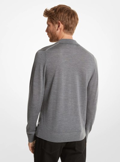 Merino Wool Polo Sweater in ASH | Michael Kors