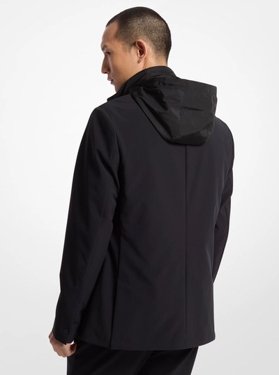 2-in-1 Mixed-Media Blazer in BLACK | Michael Kors