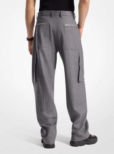Stretch Wool Zip Cargo Pants in ASH | Michael Kors