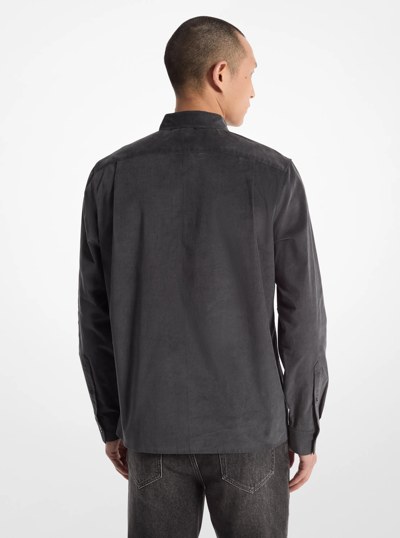 Stretch Cotton Blend Utility Shirt in CHARCOAL | Michael Kors