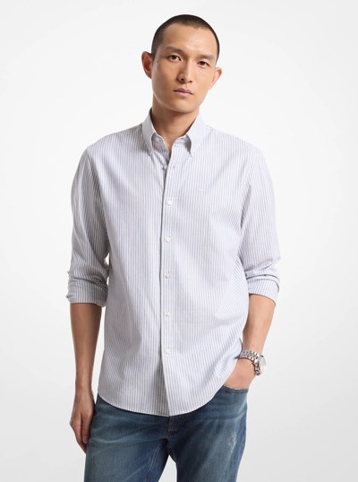 Oxford Stripe Stretch Cotton Shirt