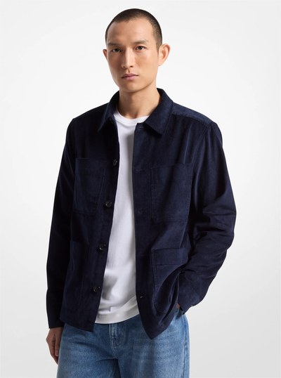 Oversized Corduroy Chore Jacket in MIDNIGHT | Michael Kors