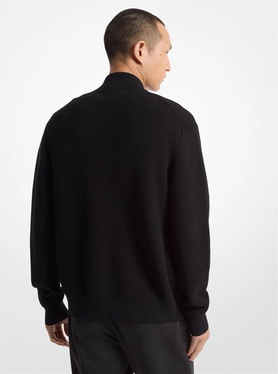Wool Blend Zip-Up Sweater