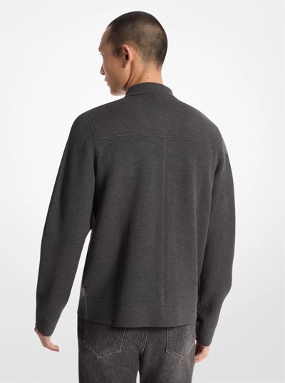 Viscose Blend Snap Jacket in CHARCOAL | Michael Kors
