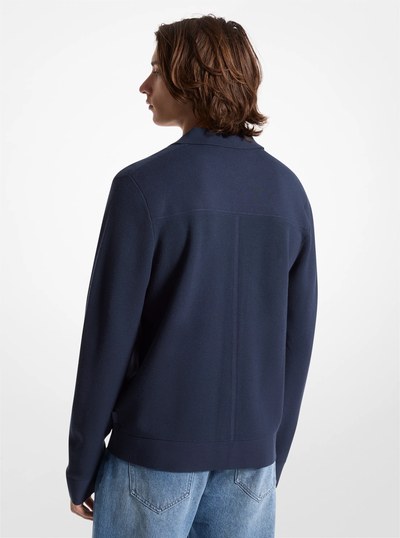 Viscose Blend Snap Jacket in MIDNIGHT | Michael Kors