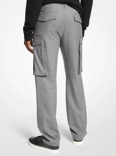 Stretch Wool Cargo Pants in ASH | Michael Kors