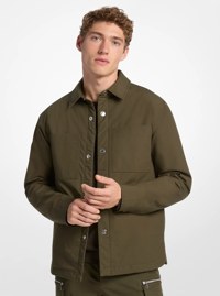 Stretch Cotton Padded Shirt Jacket