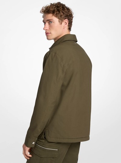 Stretch Cotton Padded Shirt Jacket in IVY | Michael Kors