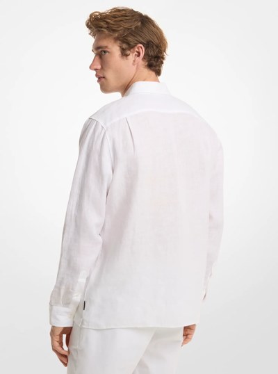 Classic-Fit Linen Shirt in WHITE | Michael Kors
