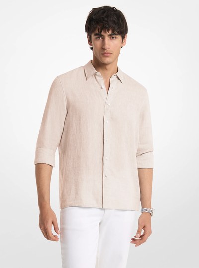 Classic-Fit Linen Shirt in KHAKI | Michael Kors
