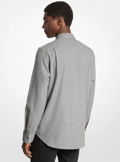 Cotton Flannel Shirt in ASH | Michael Kors
