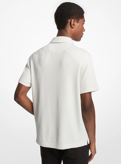 Waffle Knit Polo Shirt in CARBON GREY | Michael Kors