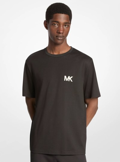 Logo Appliqu&eacute; Cotton T-Shirt in BLACK | Michael Kors
