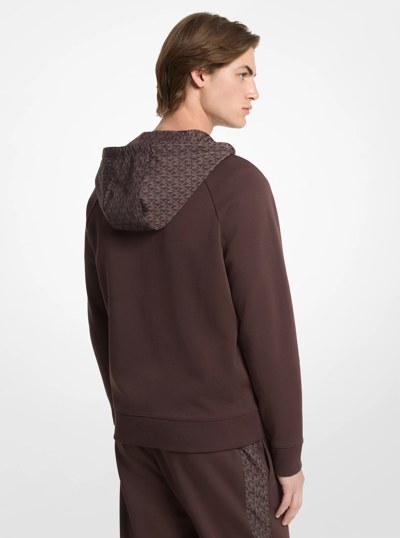 Cotton Blend Zip-Up Hoodie in CHOCOLATE | Michael Kors