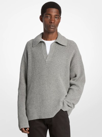 Ribbed Wool Blend Sweater in ASH | Michael Kors