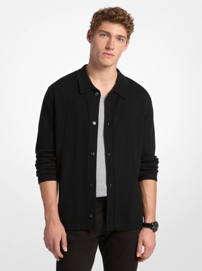Wool Shirt in BLACK | Michael Kors