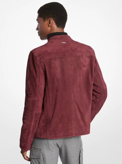 Suede Racer Jacket in OXBLOOD | Michael Kors