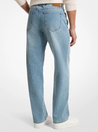 Jean Finn en denim extensible &agrave; jambe droite