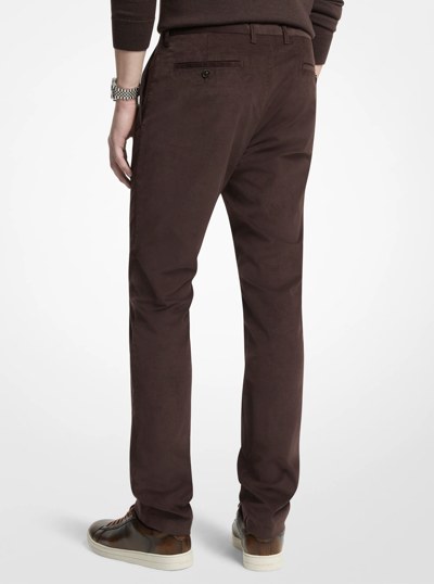 Slim-Fit Cotton Blend Corduroy Pants in CHOCOLATE | Michael Kors