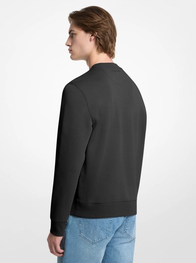 Logo Cotton Blend Sweater in BLACK | Michael Kors