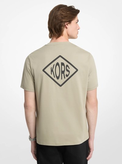 Graphic Logo Cotton Jersey T-Shirt in DUSTY SAGE | Michael Kors
