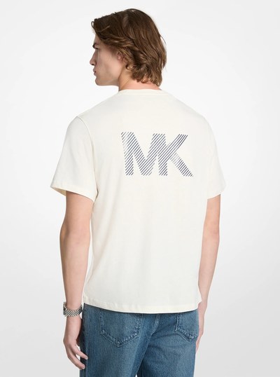 Graphic Logo Cotton Jersey T-Shirt in BONE | Michael Kors