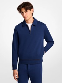 Polo de style chandail en m&eacute;lange de ratine de coton