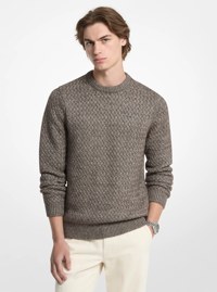 Crosshatch Cotton Blend Sweater