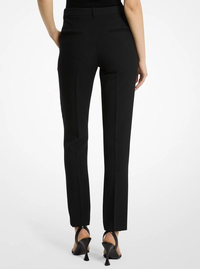 Samantha Double Crepe Sabl&eacute; Pants in BLACK | Michael Kors