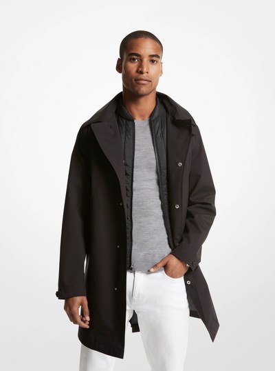 3-in-1 Mackintosh Woven Coat in BLACK | Michael Kors