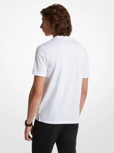 Signature Logo Print Cotton T-Shirt in WHITE | Michael Kors