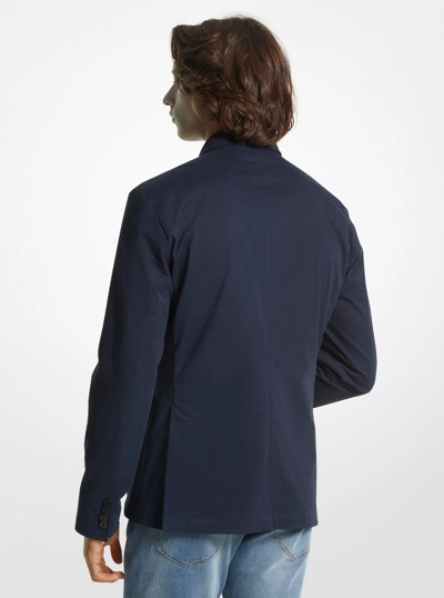 Stretch Cotton Twill Blazer in MIDNIGHT | Michael Kors