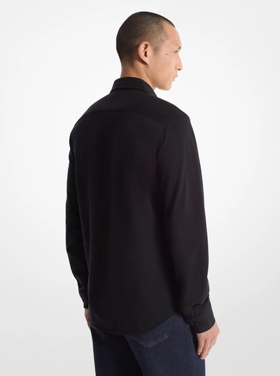 Slim-Fit Cotton Piqu&eacute; Shirt in BLACK | Michael Kors