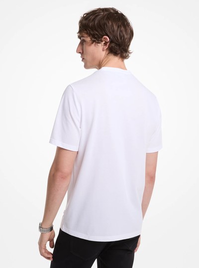 Cotton Blend Piqu&eacute; T-Shirt in WHITE | Michael Kors