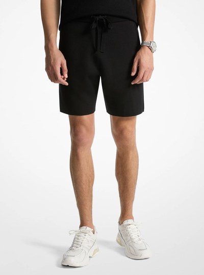 Cotton Drawstring Shorts in BLACK | Michael Kors