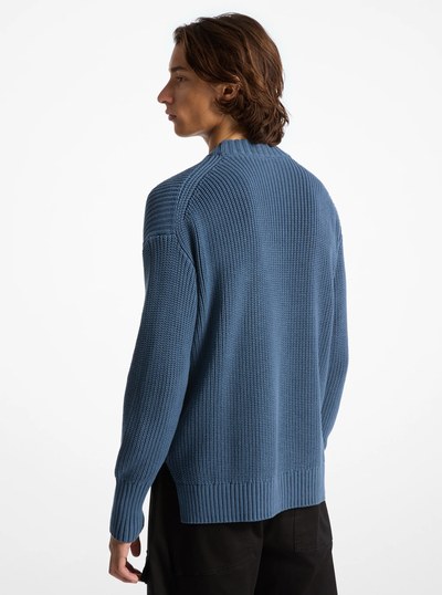 Ribbed Cotton Sweater in DARK CHAMBRAY | Michael Kors