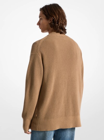 Oversized Cotton Cardigan in CAFE | Michael Kors