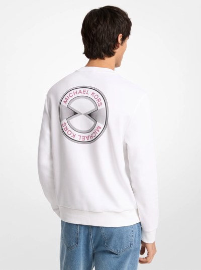 Graphic Logo Cotton Blend Sweater in WHITE | Michael Kors