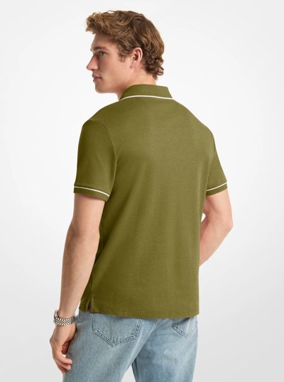 Polo de algod&oacute;n in VERDE BOSQUE JASPEADO | Michael Kors