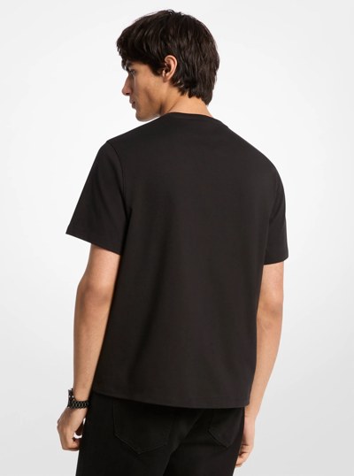 Graphic Logo Cotton T-Shirt in BLACK | Michael Kors