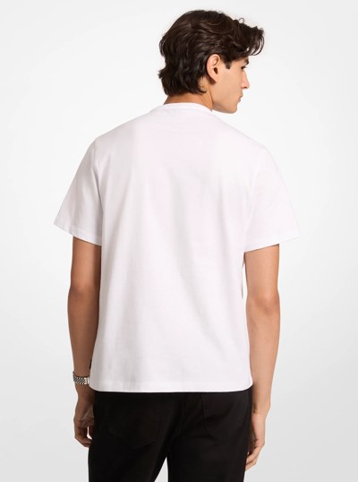 T-shirt en coton &agrave; logo graphique in BLANC | Michael Kors