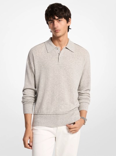 Polo de style chandail en laine in GRIS PIERRE | Michael Kors