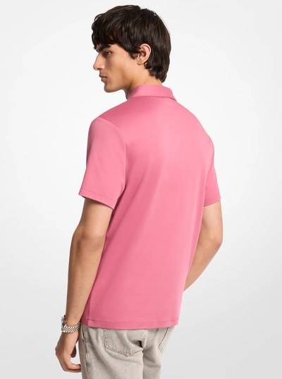 Embroidered Logo Cotton Polo Shirt in ROSEWOOD | Michael Kors