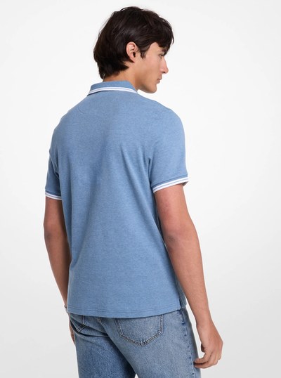 Greenwich Cotton Polo Shirt in DK CHMB HTHR | Michael Kors