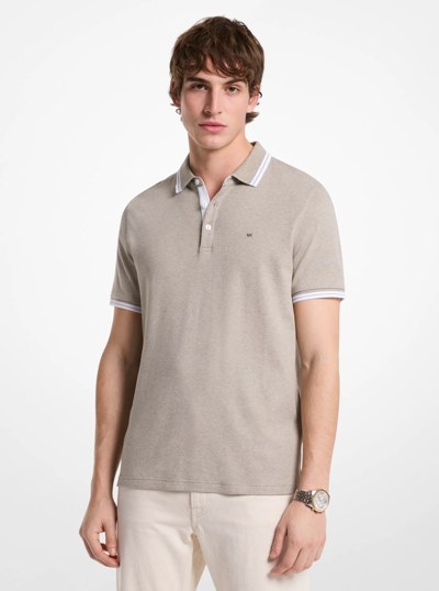Greenwich Cotton Polo Shirt in DUSTY SAGE HEATHER | Michael Kors